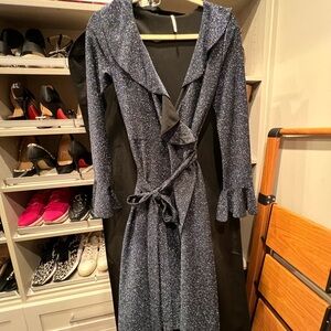Gently worn Free People Elegant Sparkle Wrap Dress - Blue